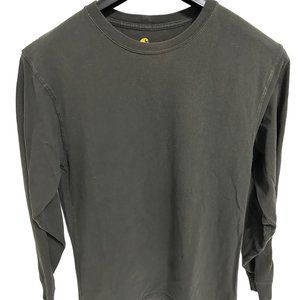 Carhartt Original Fit Shirt Adult Small Brown Spellout Long Sleeve Workwear